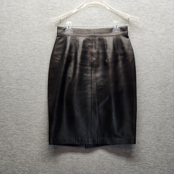 michel rene | Skirts | Vintage 9s Michel Rene Faux Leather Midi Skirt ...